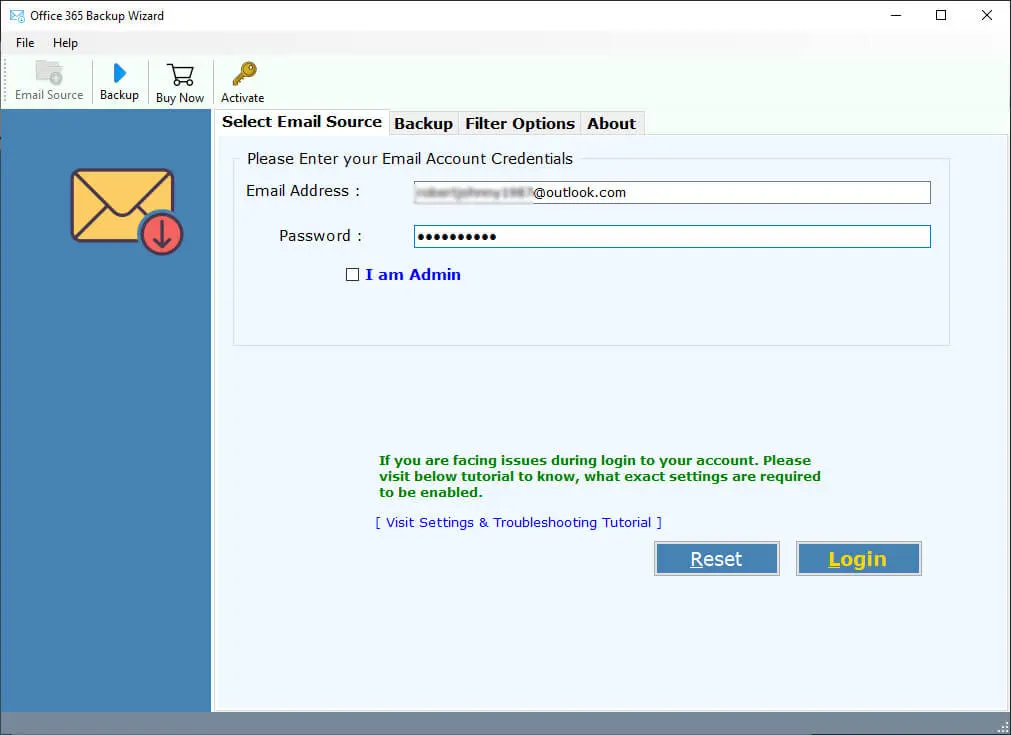 run office 365 email backup tool