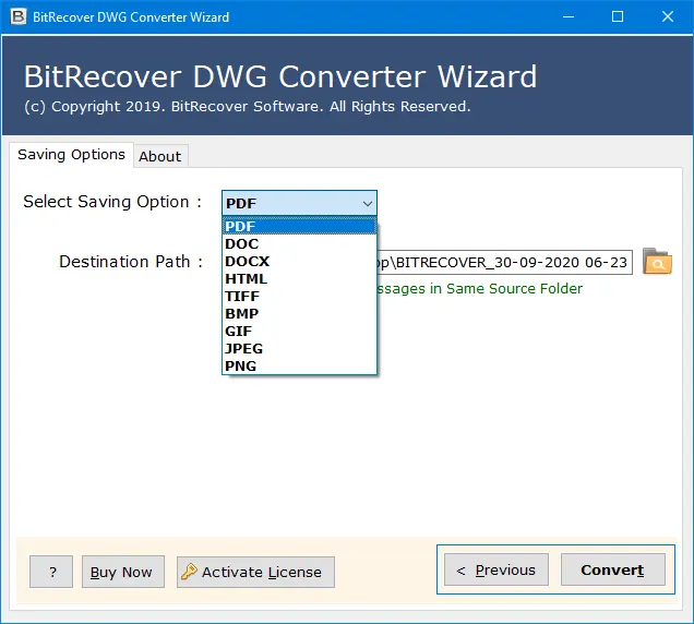 DWG to DOCX conversion