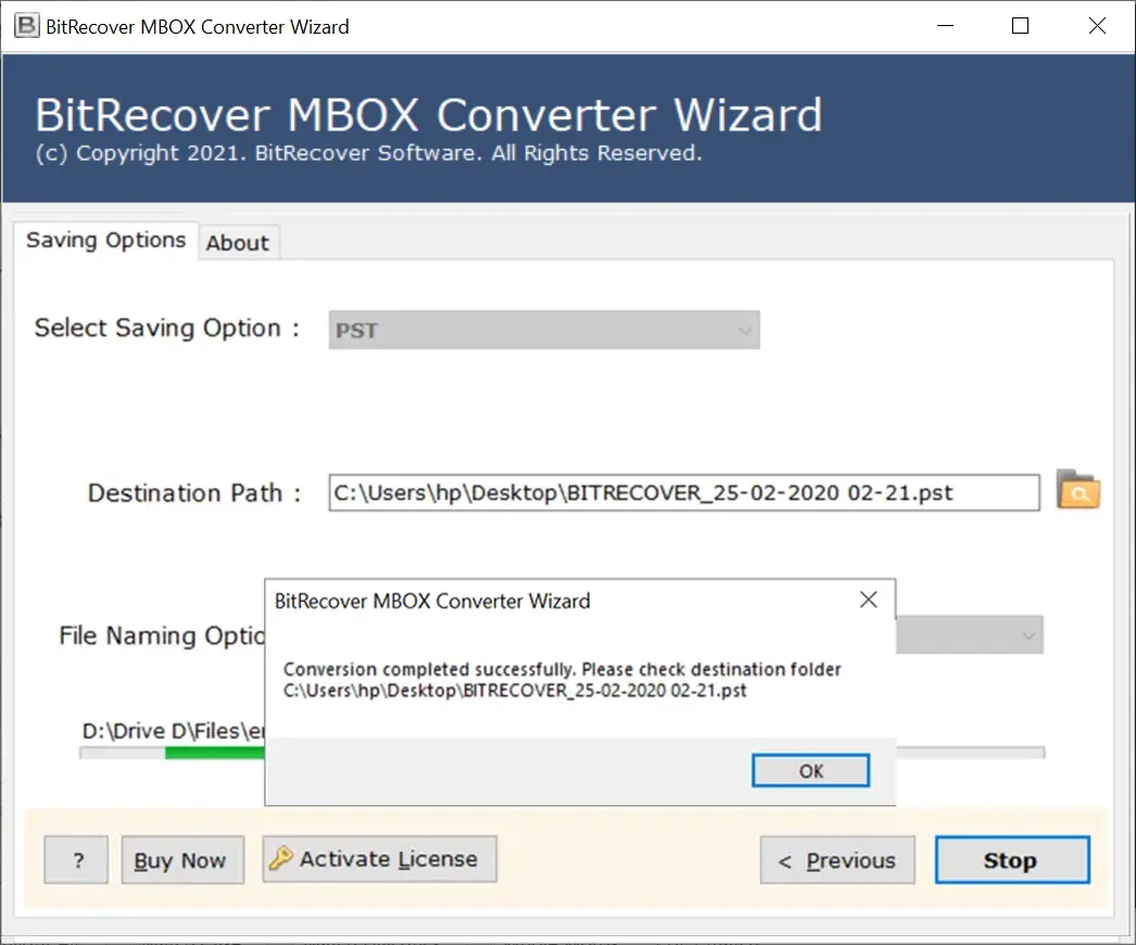 complete mbox file conversion