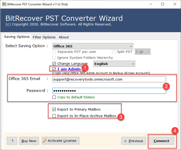 Office 365 In-Place Archive Mailboxes using the Download tool