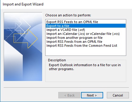 export to file gmail to pst