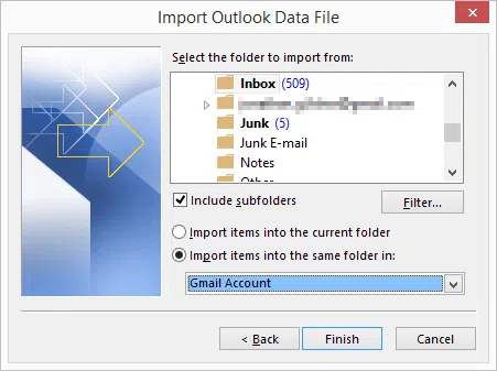 import PST to emails
